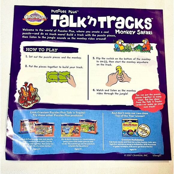 Cranium Talk ‘n Tracks Monkey Safari Puzzle Game tested works complete - Picture 3 of 8